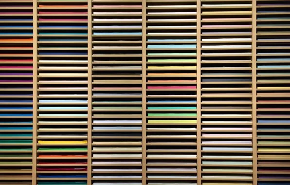 Paper, shelf, multi color