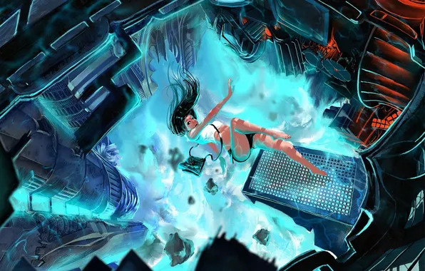 Girl, drop, art, bag, karasu-san