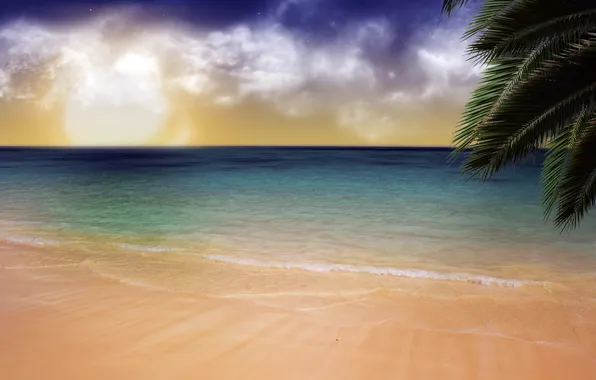Beach, landscape, Palma, calm, surf