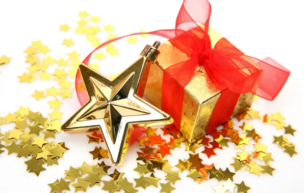 Holiday, gift, toys, star, new year, tape, the scenery, happy new year