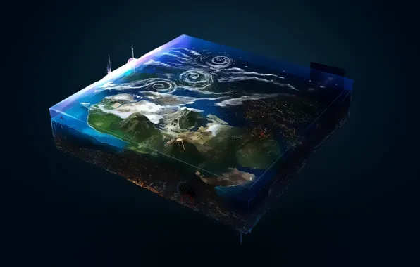 Space, Planet, Picture, cube, Panache, digital