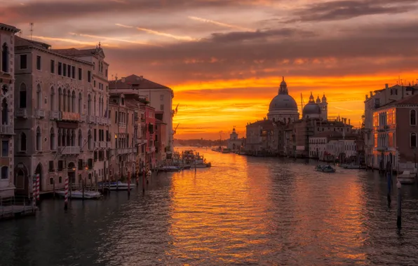 Picture home, Italy, Venice, Cathedral, channel, glow