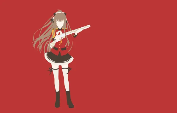 Kawaii, wallpaper, red, girl, gun, game, snake, weapon