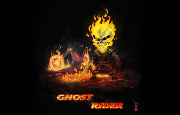 Minimalism, Fire, Racer, Ghost rider, Art, Art, Concept Art, Characters