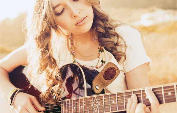 Picture girl, music, guitar