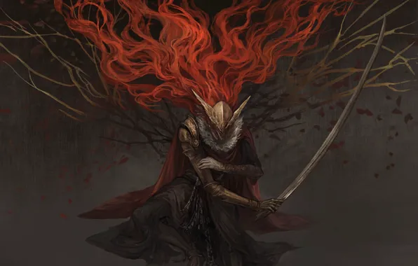 Wallpaper Branches Blood Sword Devuschka Elden Ring Malenia Blade