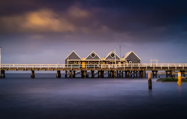 Sea, Marina, pier, Western Australia, Busselton Jetty