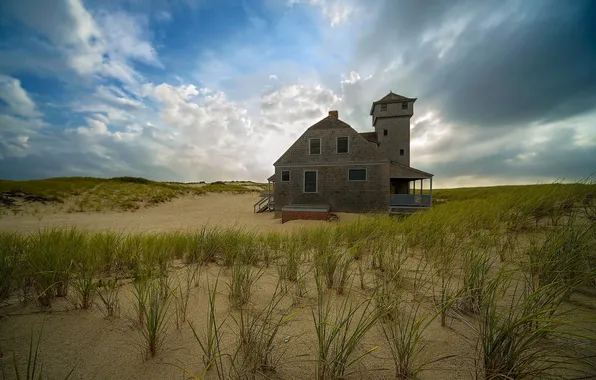 Sand, field, landscape, home