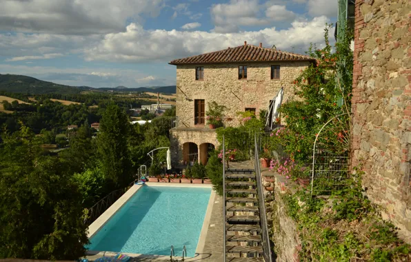 Picture Panorama, Pool, Panorama, Italia, Italy, Italy, House