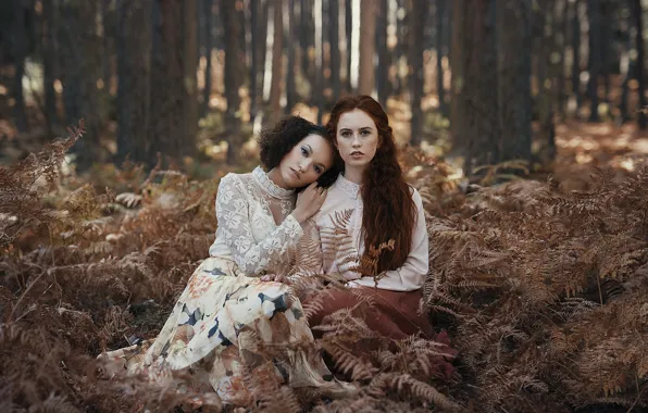 Picture autumn, forest, girl