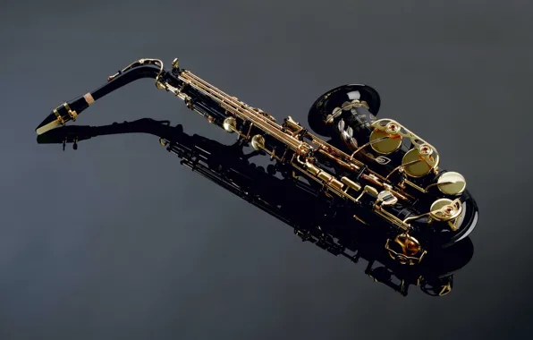 Reflection, Saxophone, details, beautiful, musical instrument, Saxophone
