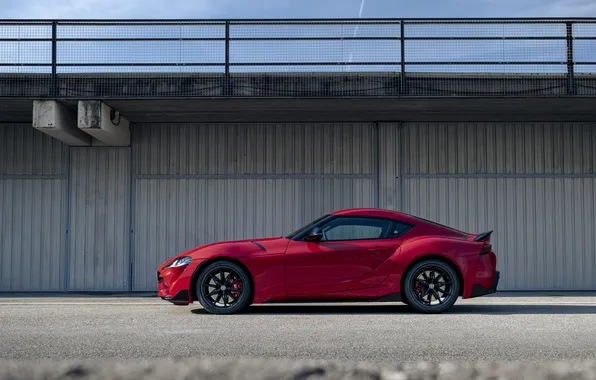 Coupe, Toyota, Supra, sport car, sports car, rear-wheel drive, Toyota GR, red body