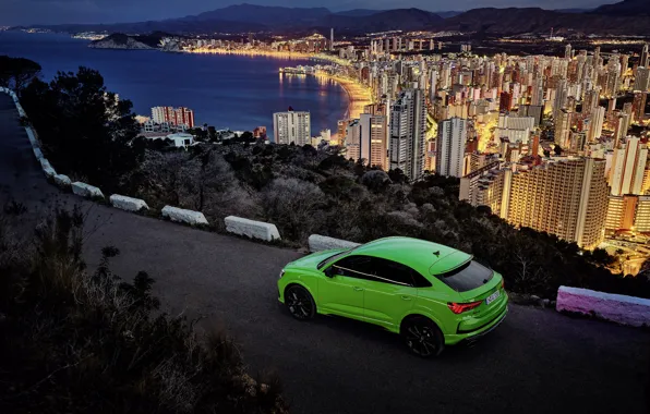Night, the city, Audi, Bay, crossover, Sportback, 2020, RS Q3
