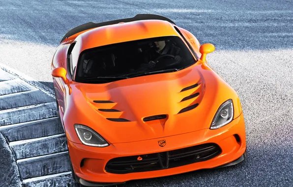 Picture auto, orange, Dodge, Viper, Viper, the front, SRT