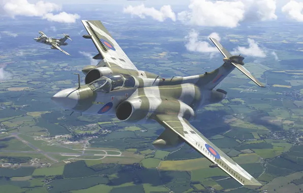 Picture Blackburn Buccaneer, Royal air force UK, British double deck attack