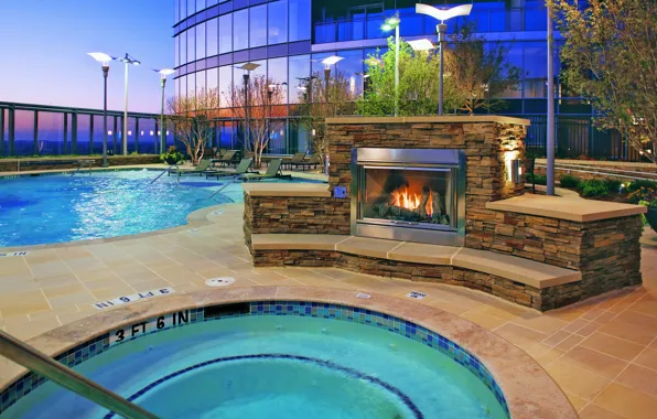 Pool, Jacuzzi, oven, the hotel
