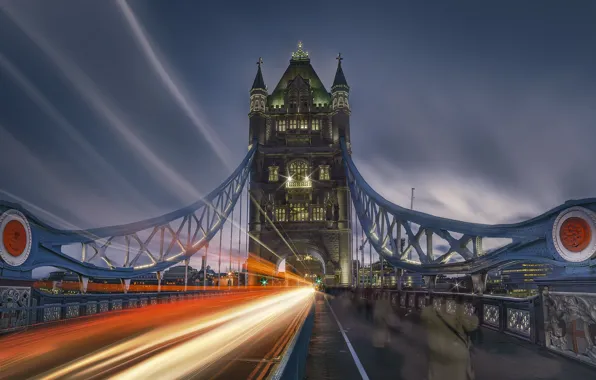 Picture bridge, London, excerpt, multiple exposure