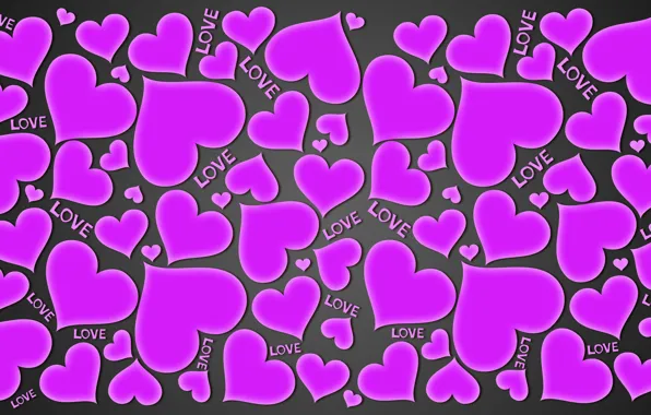 Love, hearts, love, background, hearts, purple, gradient