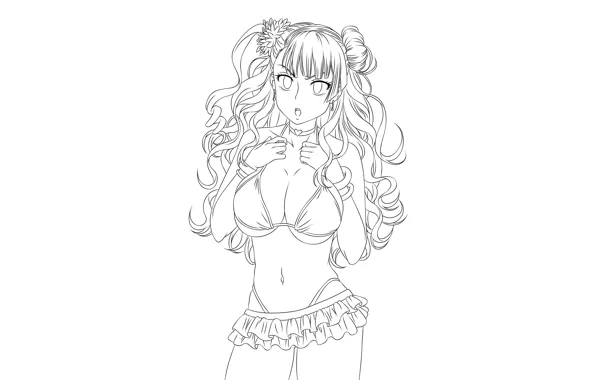 Girl, sexy, cleavage, long hair, boobs, anime, beautiful, pretty
