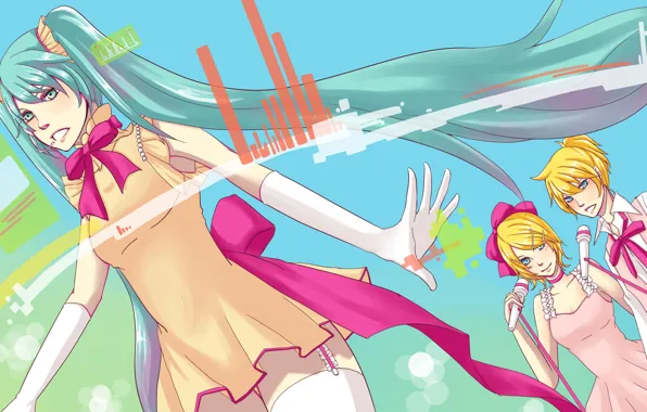 Music, girls, hair, anime, art, guy, Vocaloid, Vocaloid
