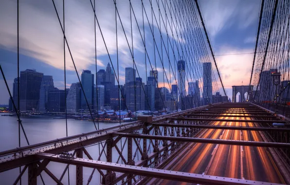 The city, NYC, Brooklyn Bridge