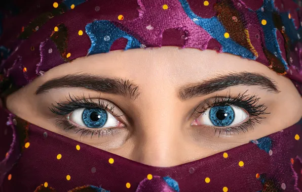 Eyes, look, girl, nose, Girl, eyes, look, the veil