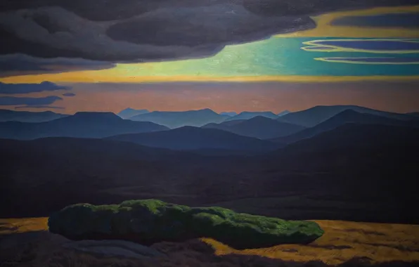 Landscape, mountains, clouds, nature, picture, Rockwell Kent, Rockwell Kent, From Palmer Hill