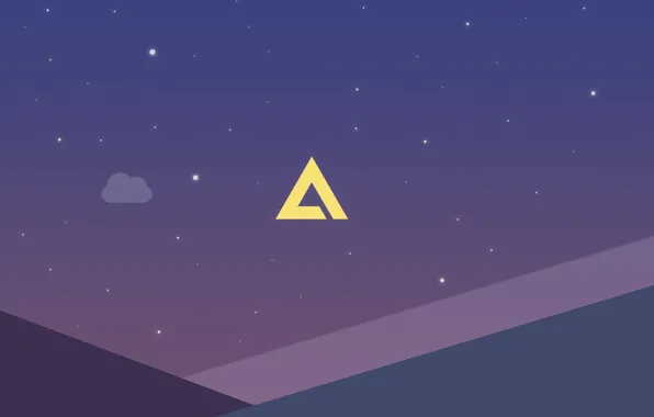 Logo, Wallpaper, AIMP, Minimalism, Artem Izmaylov Media Player, Polygon Night