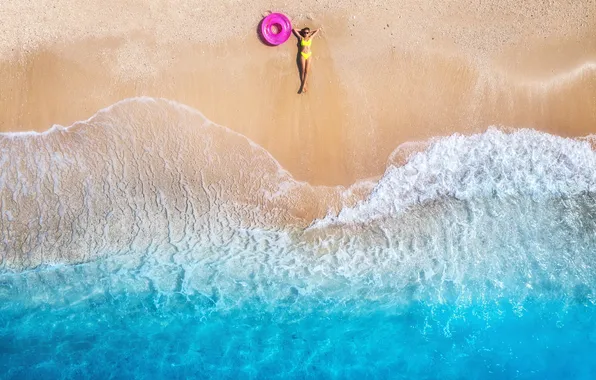Beach, girl, the ocean, tan