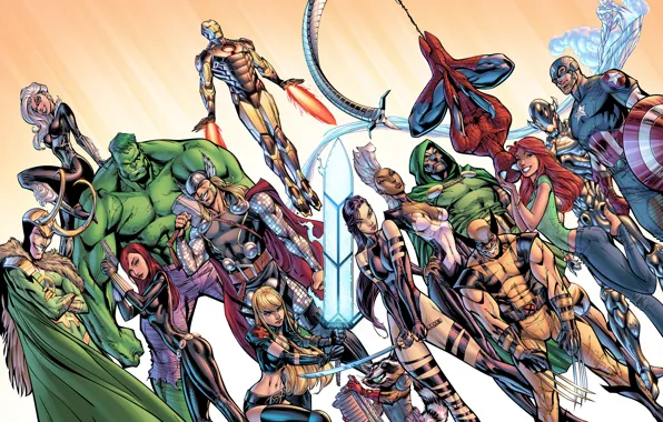 Spider-man, God, X-Men, Storm, wolverine, captain america, thor, hulk