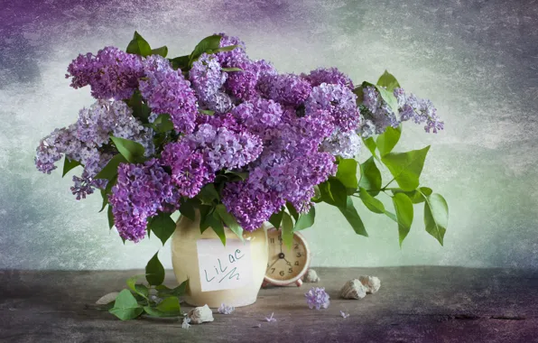 Watch, bouquet, lilac
