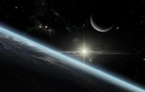 Picture earth, moon, star, sun, atmosphere