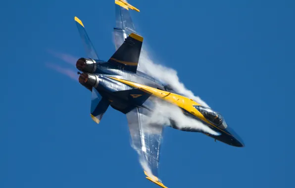 Picture aviation, the plane, smoke, Hornet, F-18