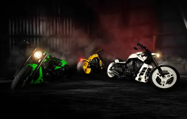 Green, White, Yellow, Bike, Sport, Motorcycles, NLC