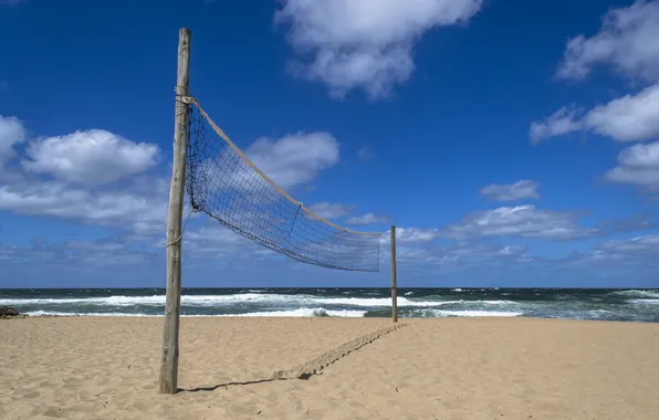 Picture sea, beach, mesh