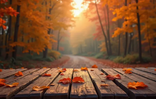 Picture landscape, park, autumn, leaves