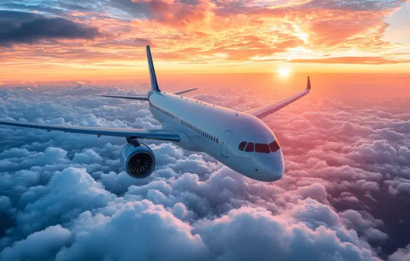 Flight, aviation, the plane, technique, AI art, neural network