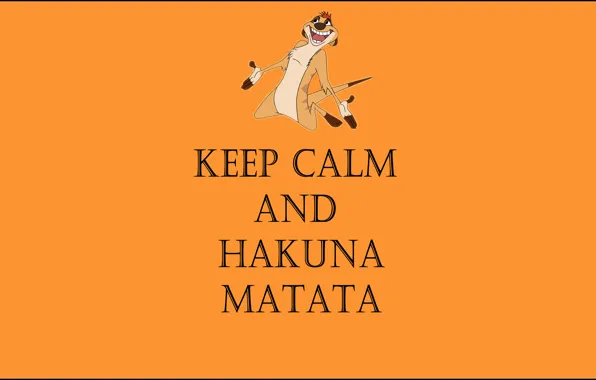 Picture life without worries, Timon, keep calm and hakuna matata