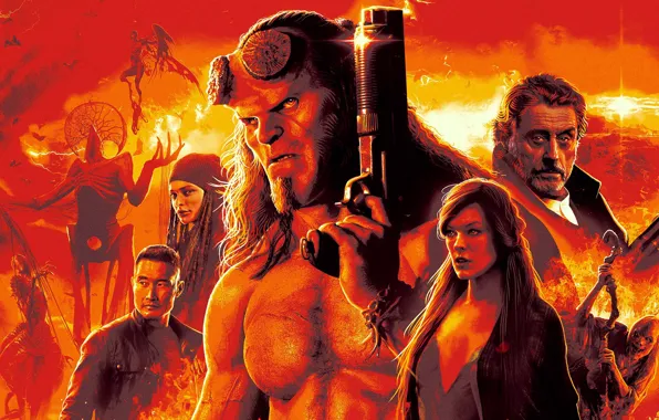 Fiction, art, poster, characters, Milla Jovovich, Milla Jovovich, Daniel Dae Kim, Daniel Dae Kim