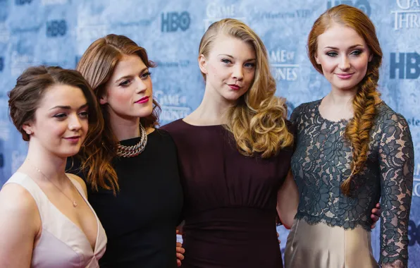 Picture actress, Game Of Thrones, Sophie Turner, Rose Leslie, Natalie Dormer, Maisie Williams