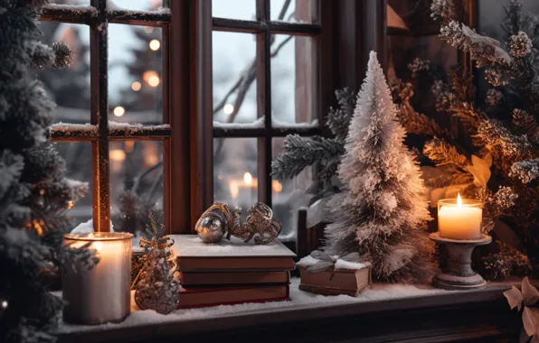 Comfort, heat, room, furniture, interior, pillow, candles, Christmas
