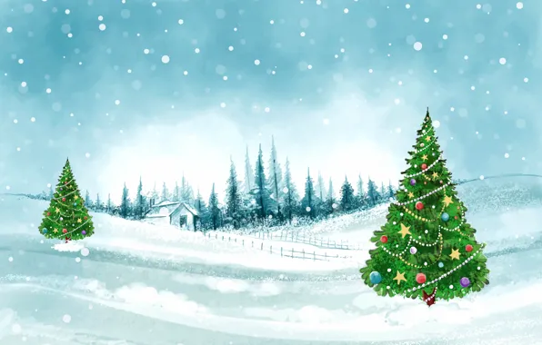 Winter, figure, graphics, Christmas, New year, herringbone