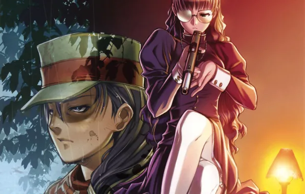 Look, night, gun, Black Lagoon, the shower, pirates of the black lagoon, military uniform, mercenary