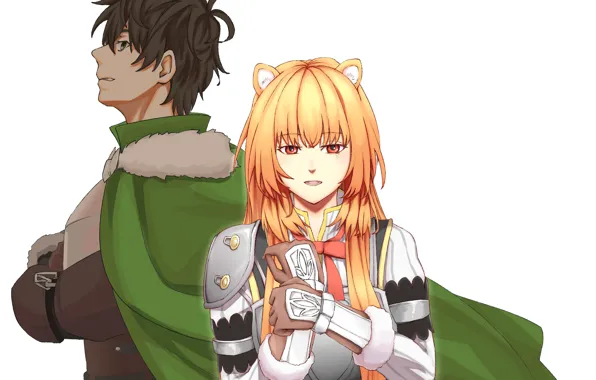 Girl, white background, guy, The Rising of the Shield Hero