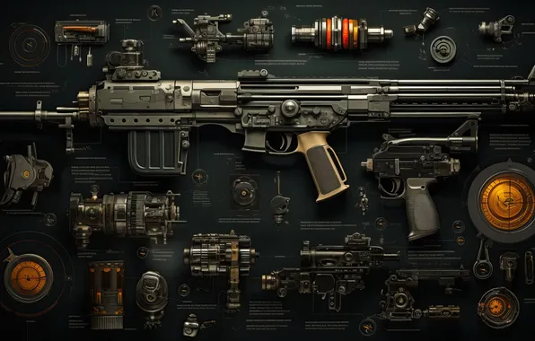 Picture accessories, rifles, weapons, body kits