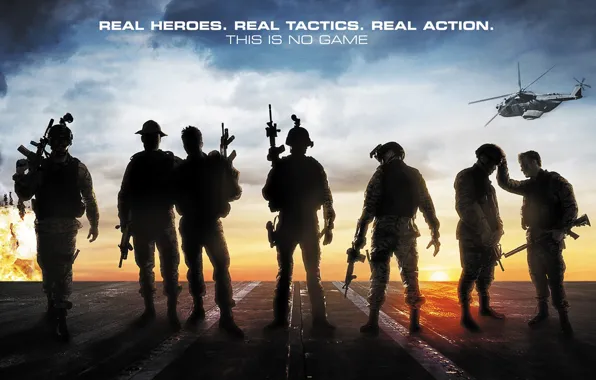 Picture weapons, helicopter, soldiers, action, Act of Valor, Act of valor