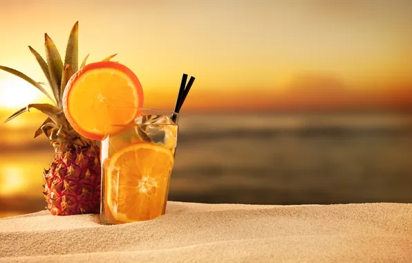 Picture sea, beach, cocktail