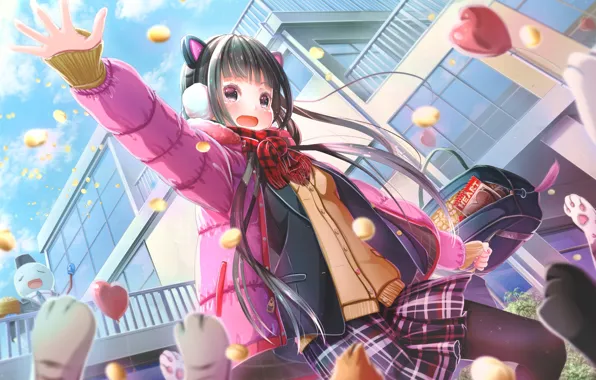Girl, balls, legs, sweets, Valentine's day, seals