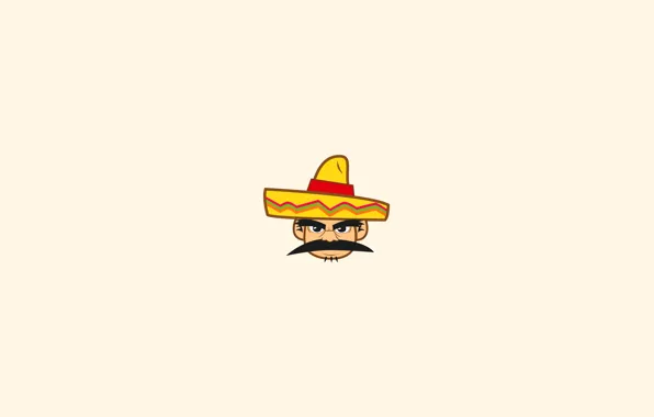 Picture mustache, face, hat, eyebrows, sombrero