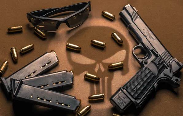 Gun, weapons, cartridges, stores, 9mm, semi-automatic, Nighthawk Custom